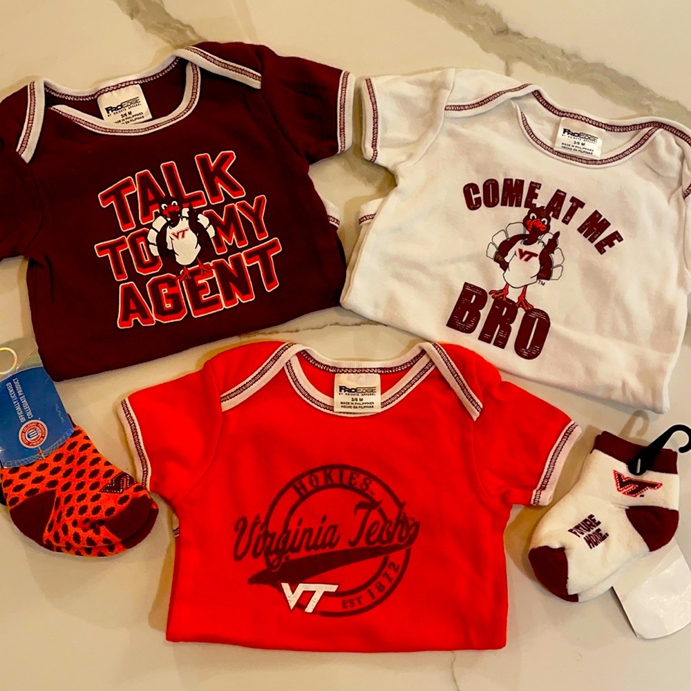 Va Tech Hokies onesies - 3/6months